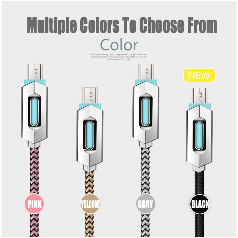 Micro USB кабель 2A нейлон Быстрая зарядка люминесцентный USB кабель для передачи данных для планшета Android мобильный телефон usb зарядный шнур