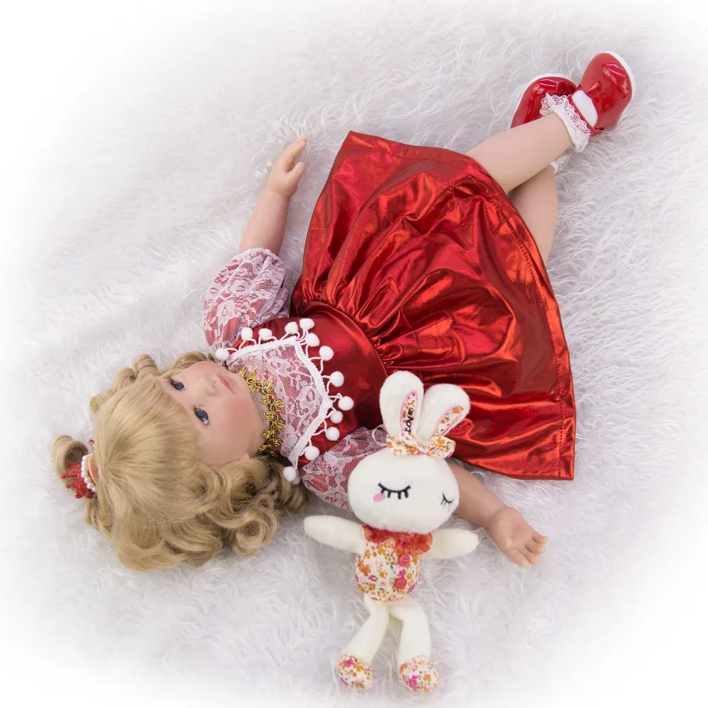 60 см Силиконовые Reborn Baby Doll игрушки для детей девочек Bonecas 24 дюйма принцесса Младенцы винил малыш живой Bebe подарок на день рождения