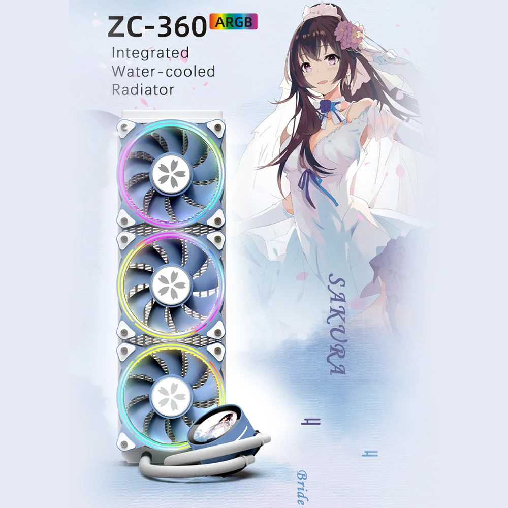 Yeston 櫻瞳花嫁 360mm CPUクーラー簡易水冷 ARGB