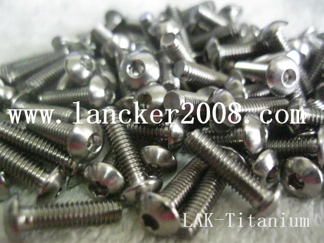 Титан Шестигранная розетка круглый носок винт M4 * 8 10 12 14 15 16 25 30 35 Gr5|titanium screw|t head