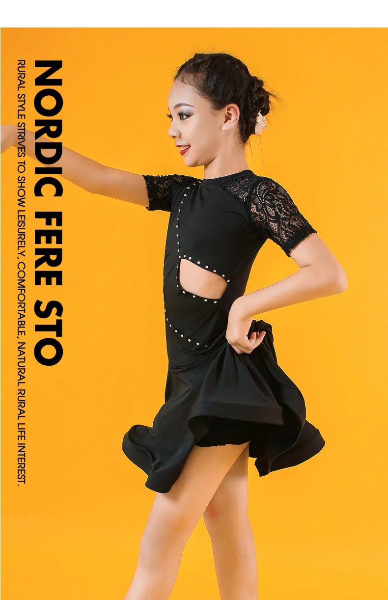 Children Professional Latin Dance Dress for Girls Ballroom Dance Competition Dresses kids Modern Waltztango  Cha Cha Costumes (10)