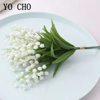 

YO CHO Artificial Plastic Flowers Bouquet Home Wedding Decoration Outdoor Mini Fake Flowers Lily for Garden Balcony DIY Dcor