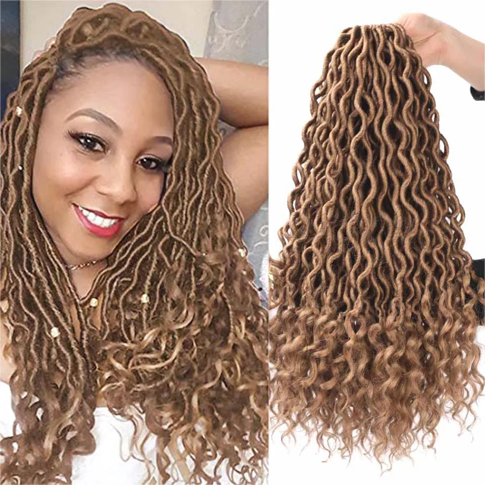 Spring sunshine-pelo trenzado bohemio de imitación, trenzas de ganchillo sintéticas, 18 pulgadas