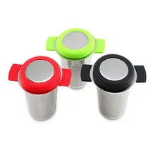 Силиконовый ситечко для чая из нержавеющей стали с двойной ручкой и отверстием, тонкий жидкий сепаратор, ситечко для чая, заварки чая