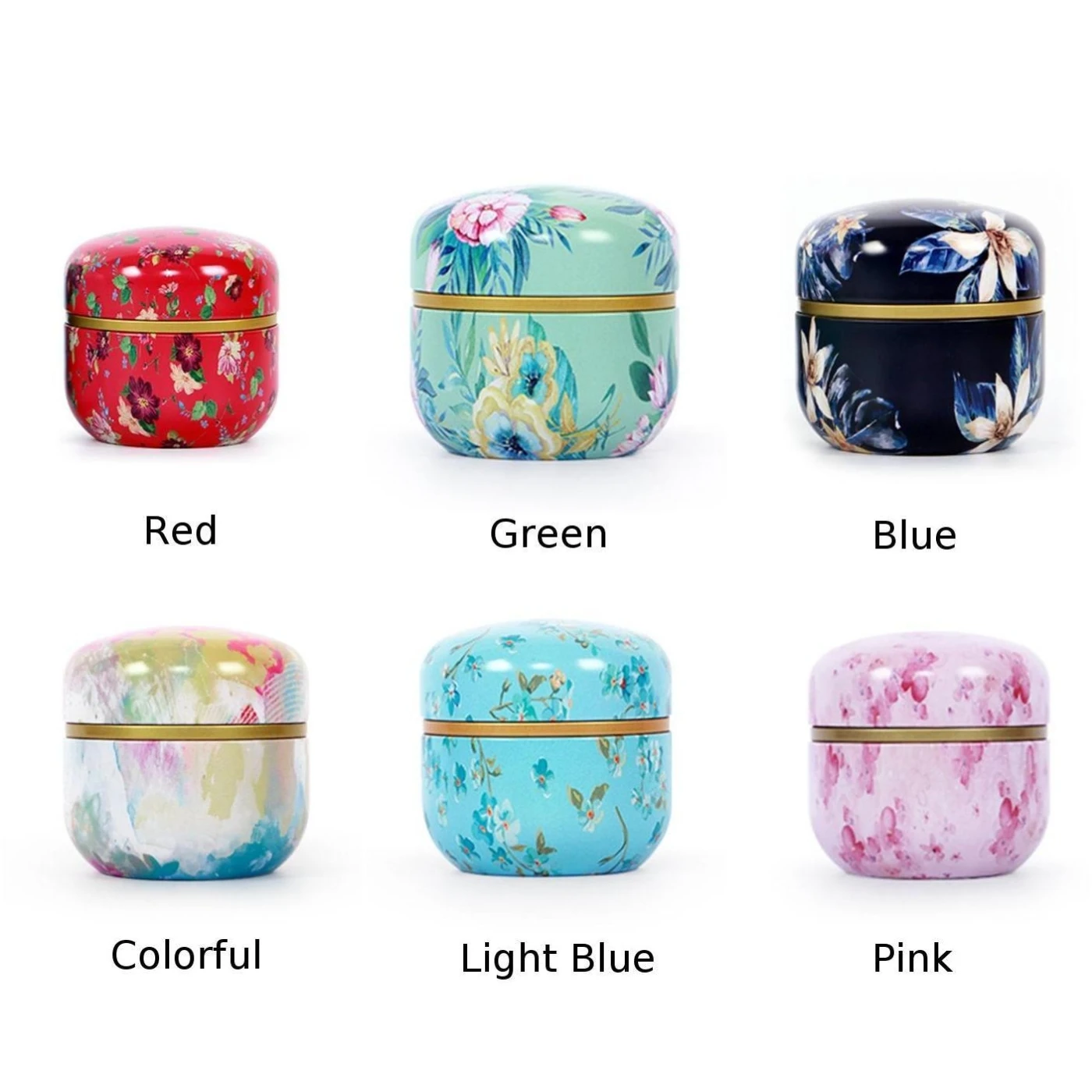 Tea Canister Case Metal Tinplate Candy Sugar Trinket Sealed Storage Box Sale T1