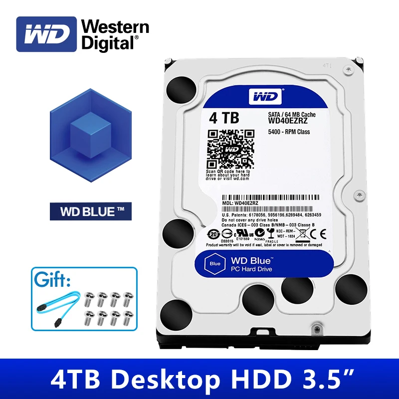 

WD Blue 4TB HDD Sata 3.5'' Desktop Computer HDD Internal Hard Disk Disk Drive Western Digital 4 TB HDD For PC Disque Disco Duro