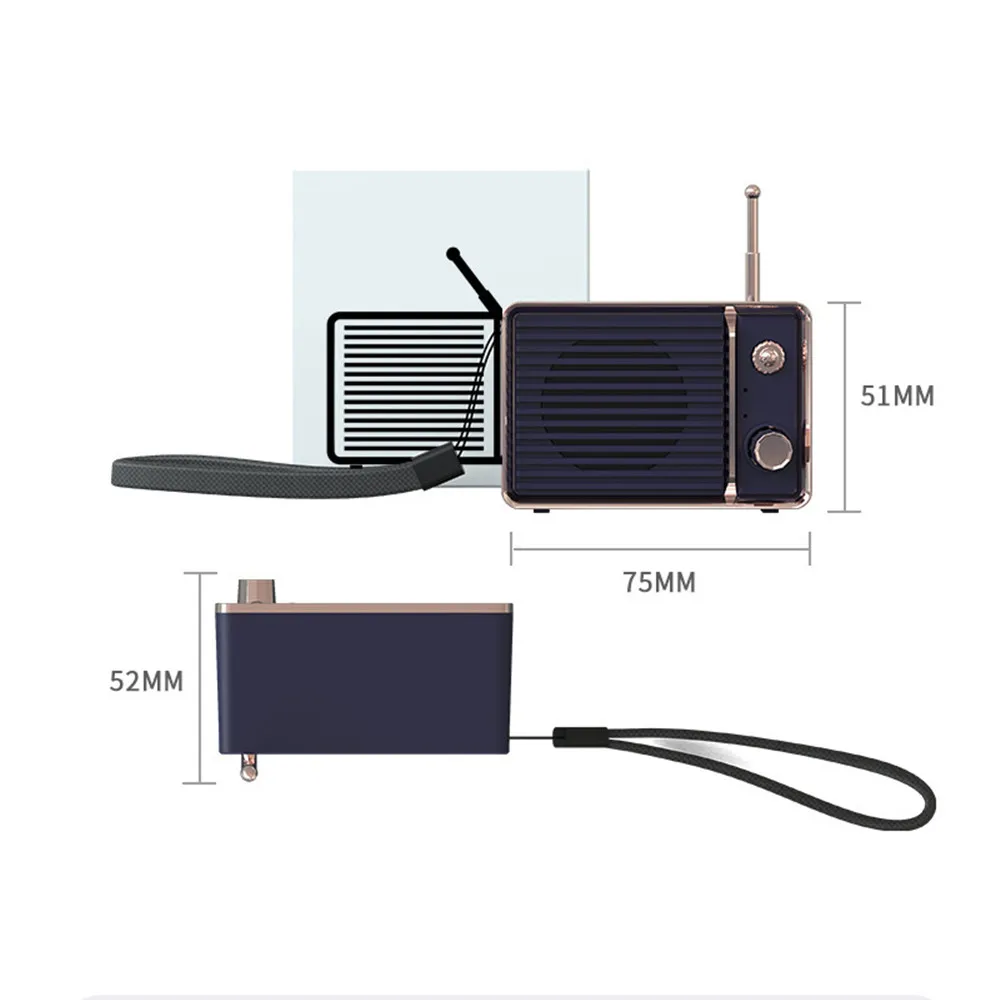 HYASIA Мини Портативная bluetooth-колонка 5,0 Ретро беспроводная гарнитура 900mA смартфон музыкальный плеер подарок подходит для девушки