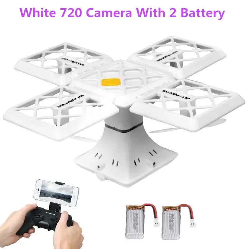 White 720P 2battery Мини-Дрон HD воздушный Квадрокоптер для фотографий датчик силы тяжести Голосовое управление один ключ обратный трек летный вертолет Дрон игрушка Дрон - Цвет: White 720P 2battery