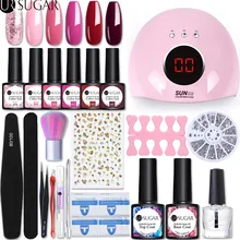 Ur Sugar маникюрный набор 24 Вт/36 Вт УФ лампа для ногтей сушилка для маникюра 8 шт. Комплект гель-лаков для ногтей замочить от УФ-гель сушилка лака станки