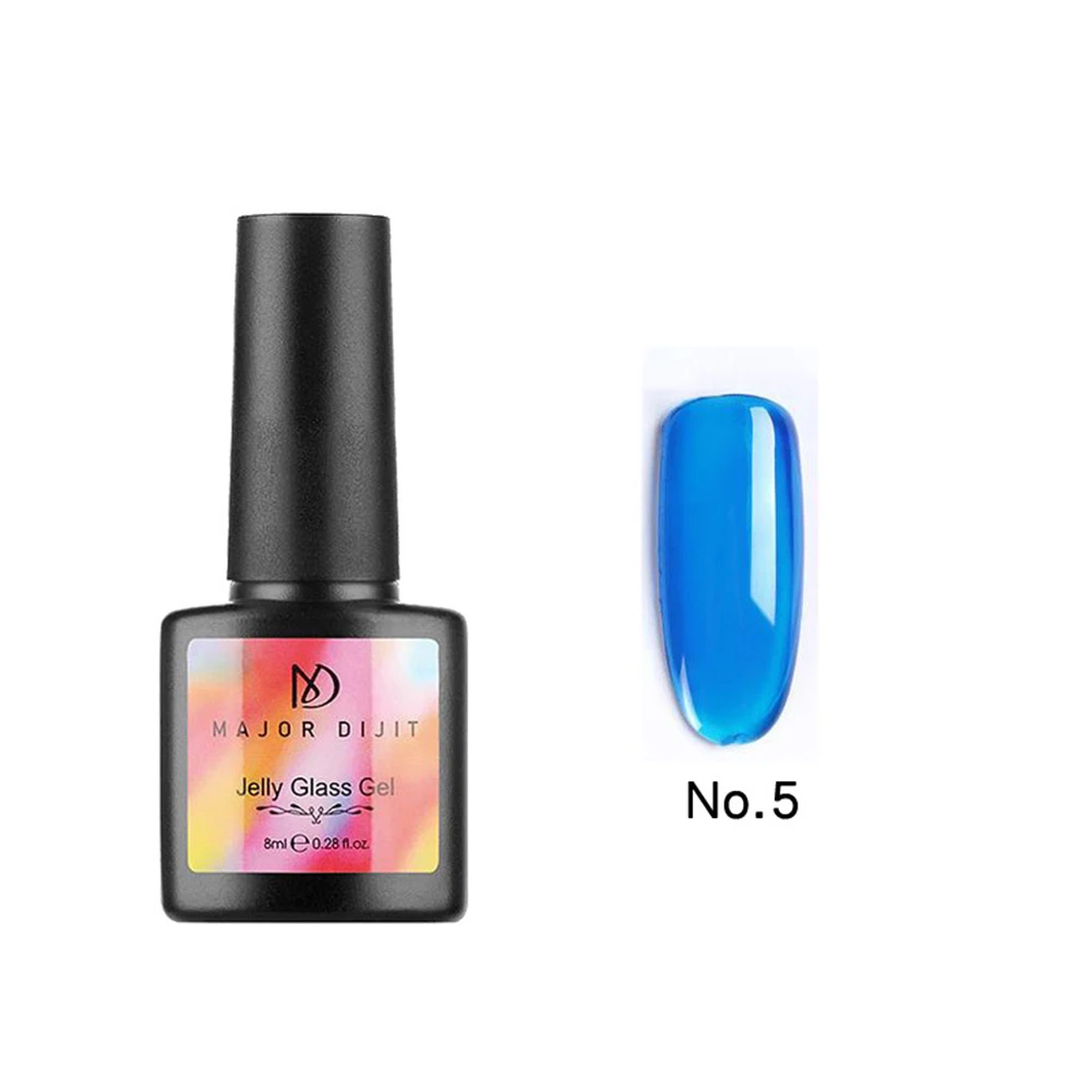 6 цветов желе стекло гель для ногтей летний атрибут УФ лак для ногтей замочить от DIY гладкий прозрачный лак для маникюра инструмент - Цвет: blue