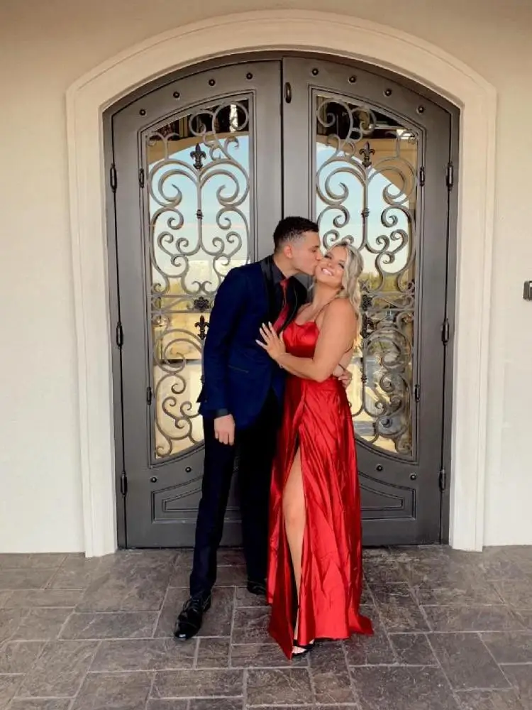 Длинное платье для выпускного вечера, Vestido de Festa, открытая спина, длина до пола, вечерние платья, платье трапециевидной формы для выпускного вечера, es Robe De Soiree - Цвет: Picture color