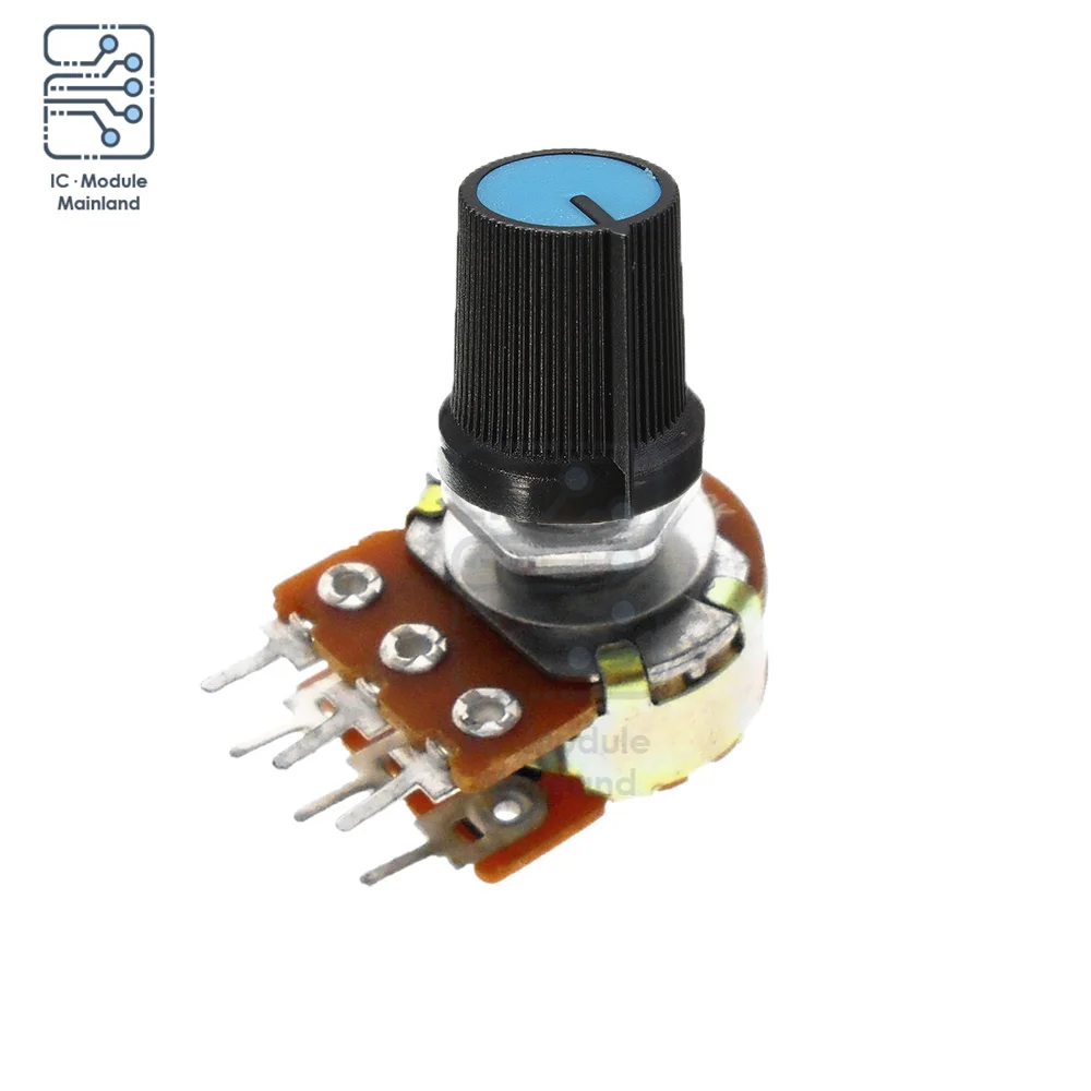 5 PCS 6 Pin Linear Taper Rotary Potentiometer 1K 5K 10K 50K 100K 500K 1M Ohm 15mm Shaft WH148 Variable Resistors with Rotary Cap for linear potentiometer,rotary potentiometer,adjustable resistor