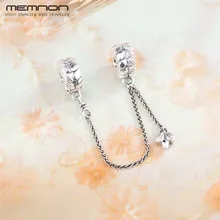 Autumn Grains of Energy Safety Chain Charms 925 sterling Silver beads fit charm Bracelets DIY for women Memnon fashion Jewelry
