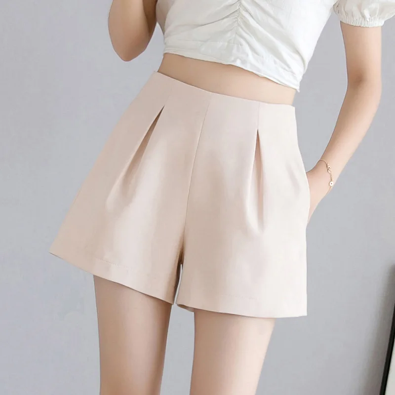 

High Waist Loose Ladies Shorts Women For Summer 2019 Black Loose Chiffon Shorts Womens Autumn Slim High Waist Shorts Mujer
