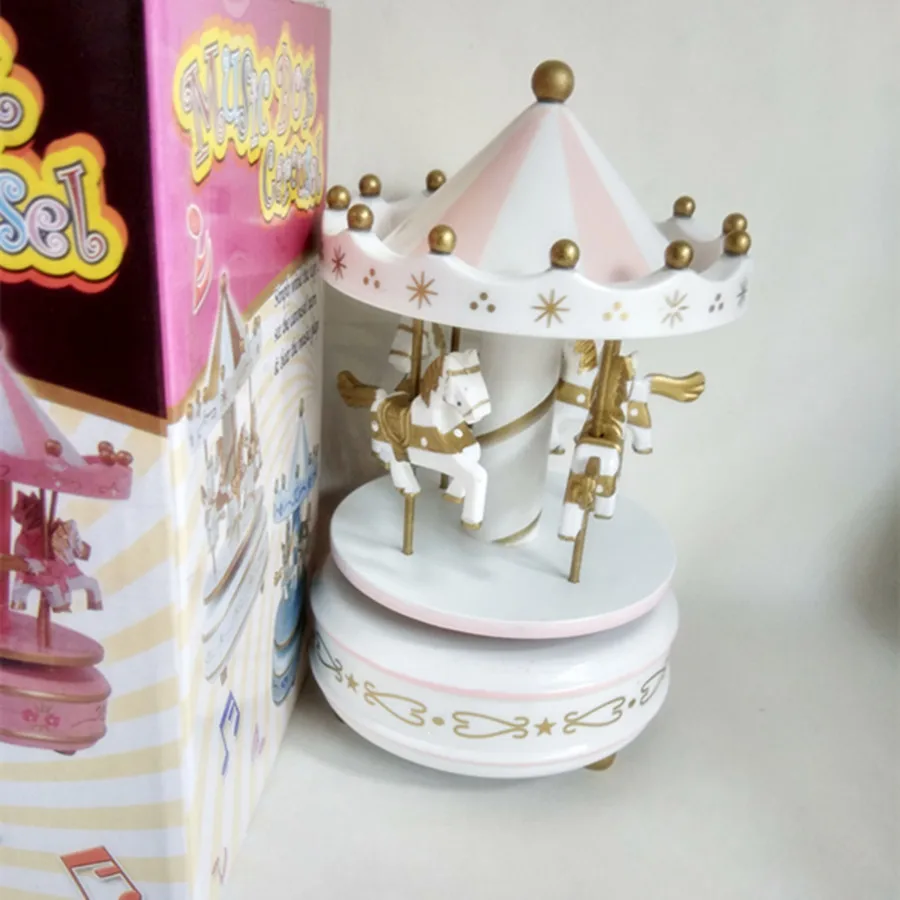 Круглые музыкальные шкатулки Merry-go-round, Геометрическая музыкальная декорация для детской комнаты, подарки унисекс, Деревянная Рождественская карусель, коробка для дома, декорация lf676