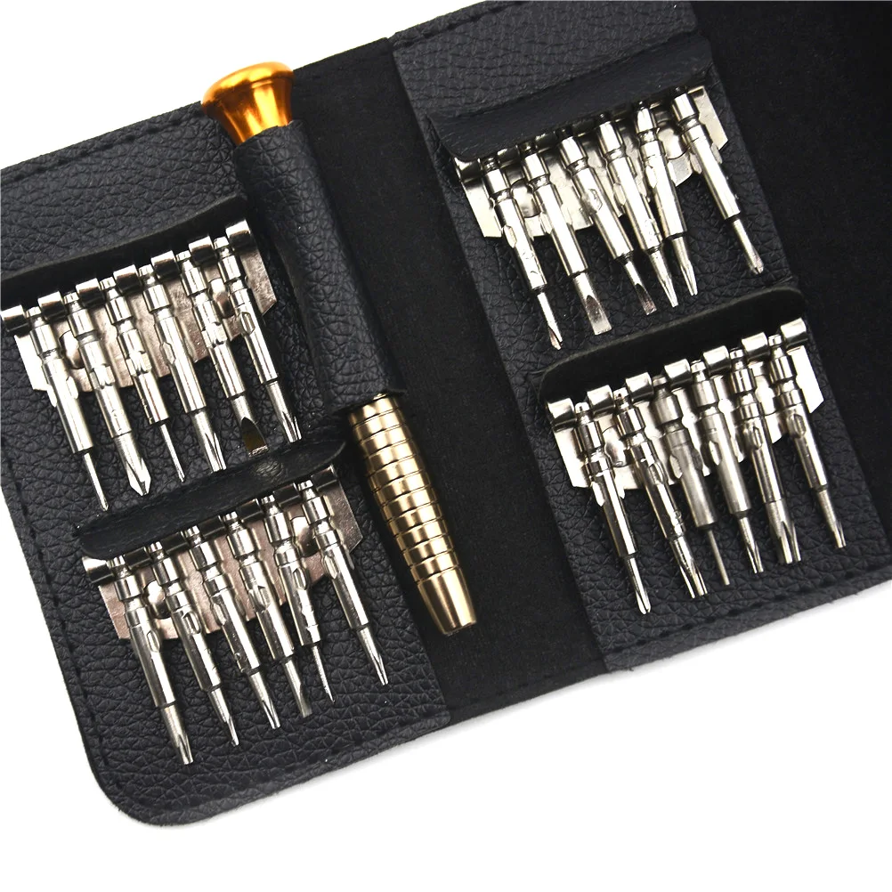 1 Set 25 In 1 Wallet Pocket Precision Magnetic Phillips Screwdriver For Cellphone Laptop Sunglasses Camera Watch Repair Tool New