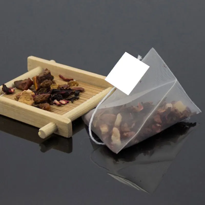 1000 шт./лот пустые пакетики для чая из кукурузного волокна запечатанные в виде