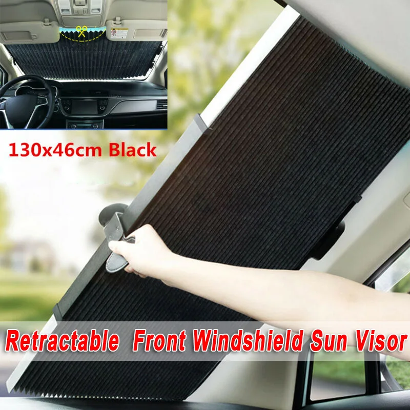 130x46 см Автомобильная Черная передняя ветровая раздвижная занавеска защита солнцезащитных козырьков