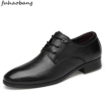 

Men Oxfords Shoes British style Black Shoes Handmade Comfortable Formal Dress Men Flats Lace-Up Business Shoes big size 47
