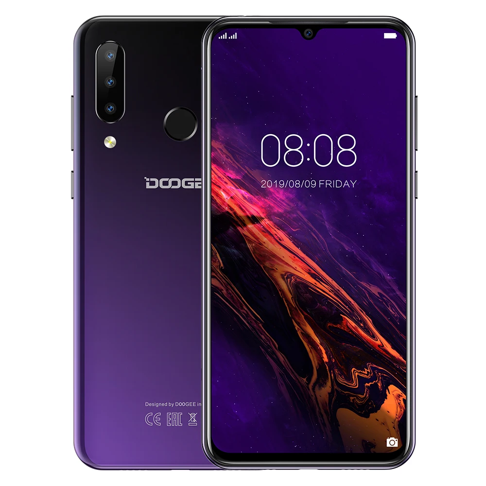 DOOGEE N20 смартфон 4 Гб+ 64 Гб 6,3 ''экран капли воды 16MP+ 16MP+ 8MP+ 8MP Android 9,0 MTK6763V Octa Dual 4G 4350mAh мобильный телефон