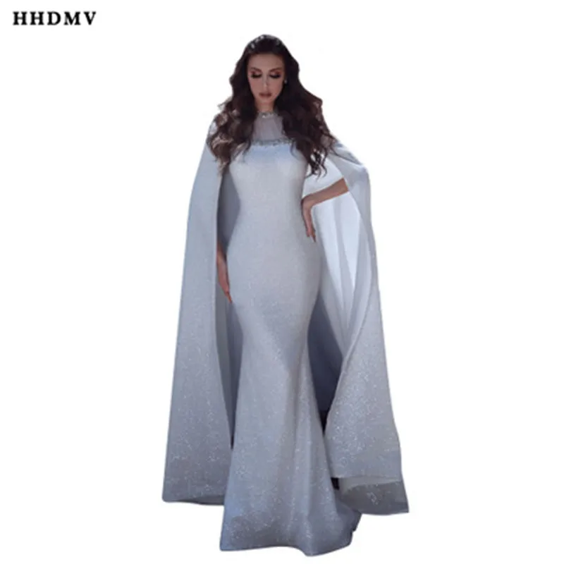 HHDMV SN4898 high street/элегантные длинные платья в стиле принцессы Длинные рукава накидки с круглым вырезом облегающие платья в пол