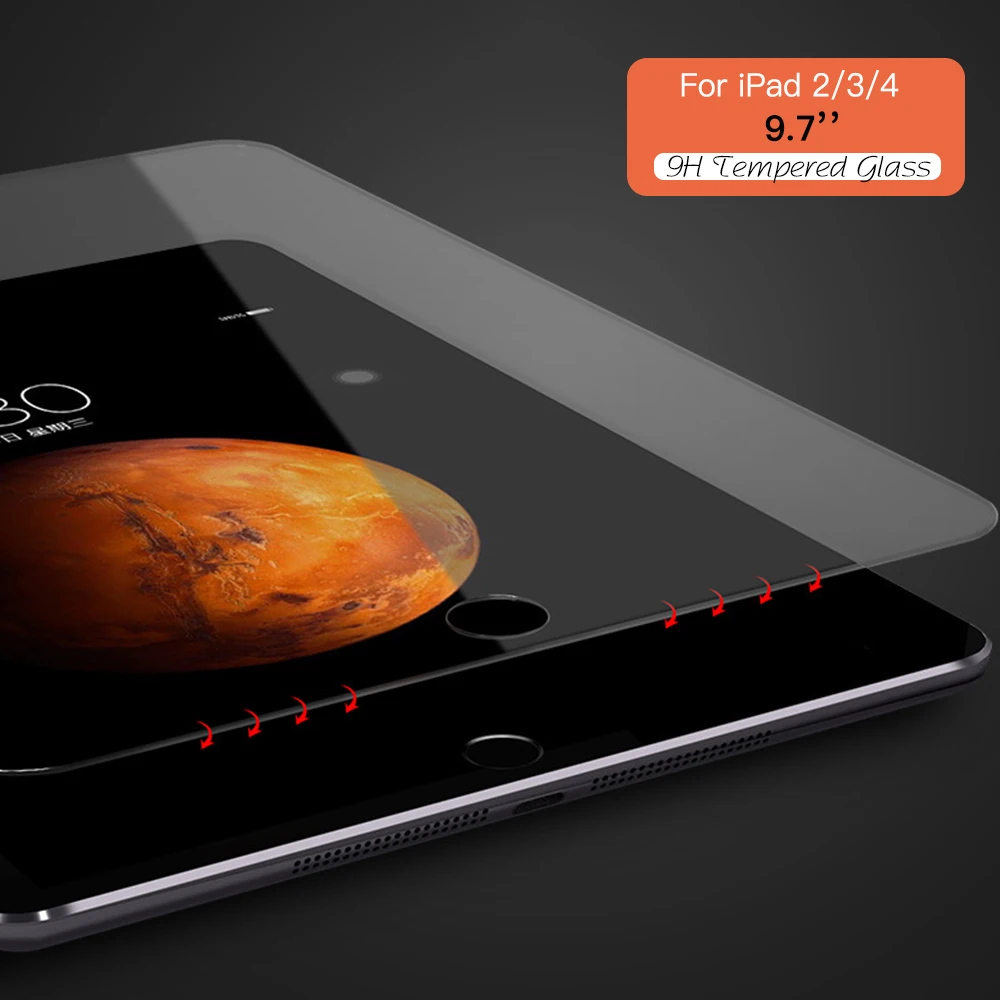 Pellicola Salvaschermo Per Ipad 2 3 4 9.7 ''A1395 A1459 Pellicola In Vetro Temperato Per Ipad 3/2/4 9.7'' Ipad 2 Ipad 4 A1416 A1460 Full Cover