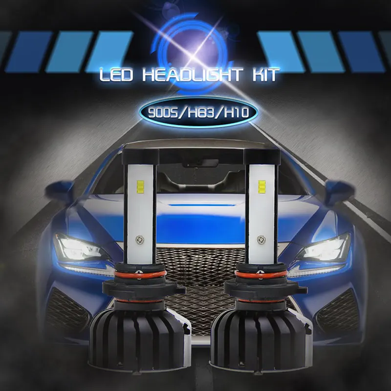 Vehemo 9005/H10/HB3 Автомобильный светодиодный светильник на голову, Автомобильный светодиодный противотуманный светильник, мощный светодиодный светильник на голову, ламповый светильник в сборе