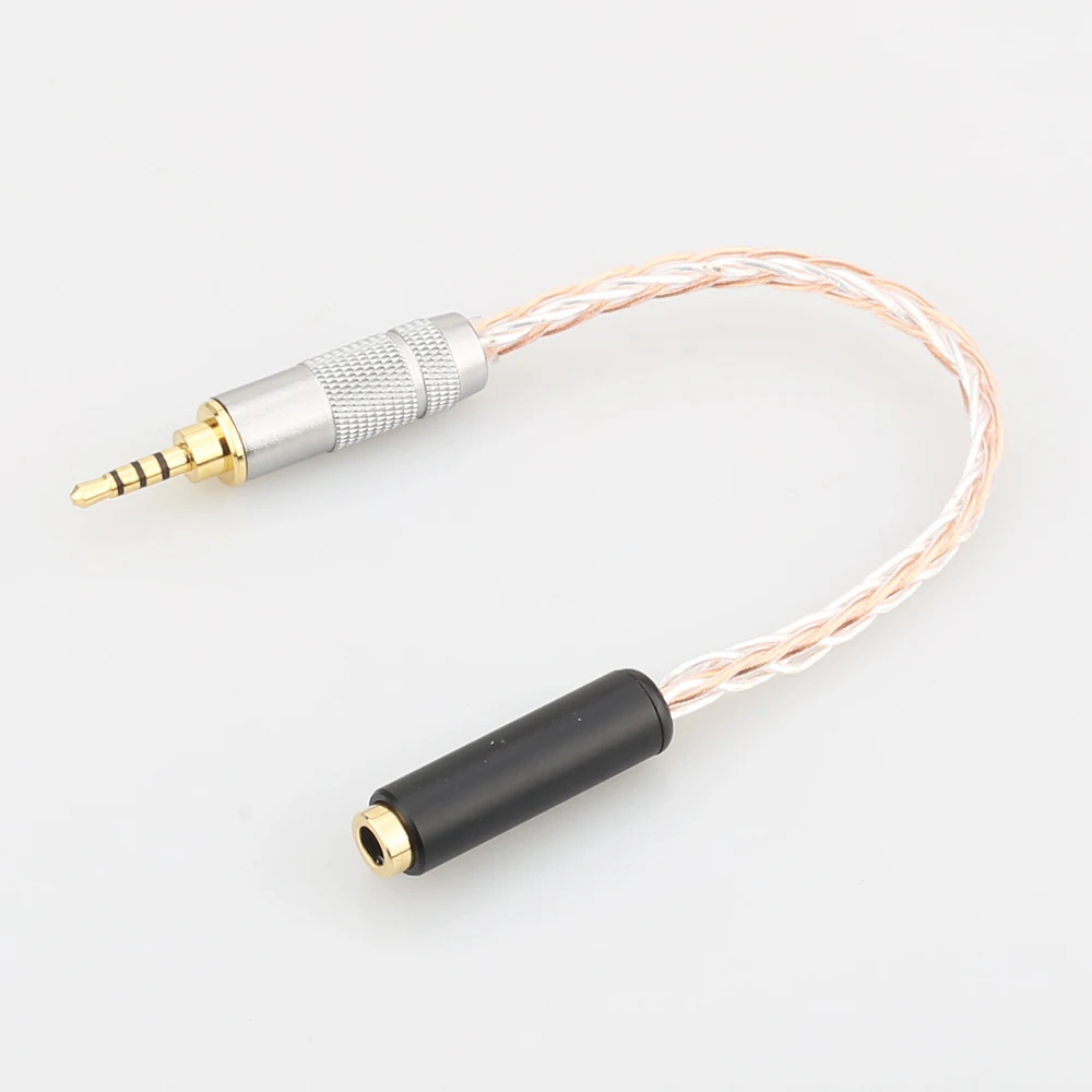 3 5mm 3 Pole Headphone to 2 5mm TRRS Balanced Female Aux Cable TRRS Audio Jack 7N Silver Plated Cable