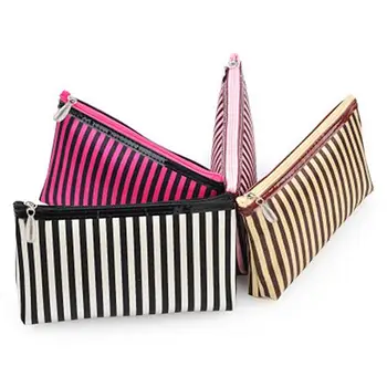 

2020 Makeup Organizer Storage Bag Pouch Travel Cosmetic Toiletry Striped Polka Dot
