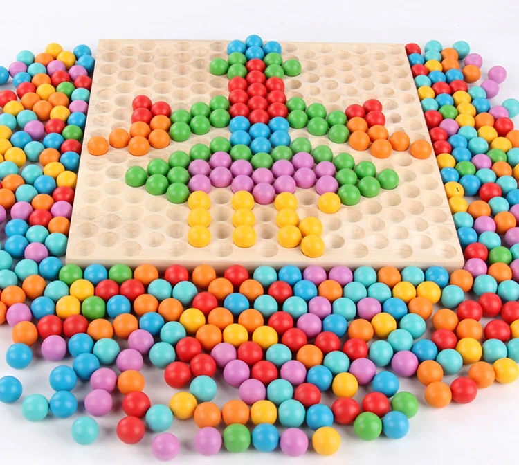 JaheerToy 3D головоломка деревянные Игрушки для раннего обучения детей для детского интеллекта цветные бусины настольные игры подарки