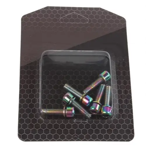 Multicolor 6 шт./компл. из алюминиевого сплава для велосипеда, полые болты для выноса руля винтовые принадлежности Велоспорт крепежный винт для велосипедный держатель для бутылки - Color: Multicolor