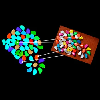 

10Pcs Nice Glow in the Dark Pebbles Artificial Luminous Stone Walkway Aquarium Accessories Fish Tank Decor