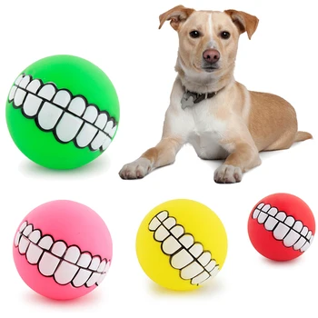 

Funny Pets Dog toy ball Puppy dog Ball Teeth Toy PVC Chew Sound Dogs Play Fetching Squeak Toys Pet Supplies