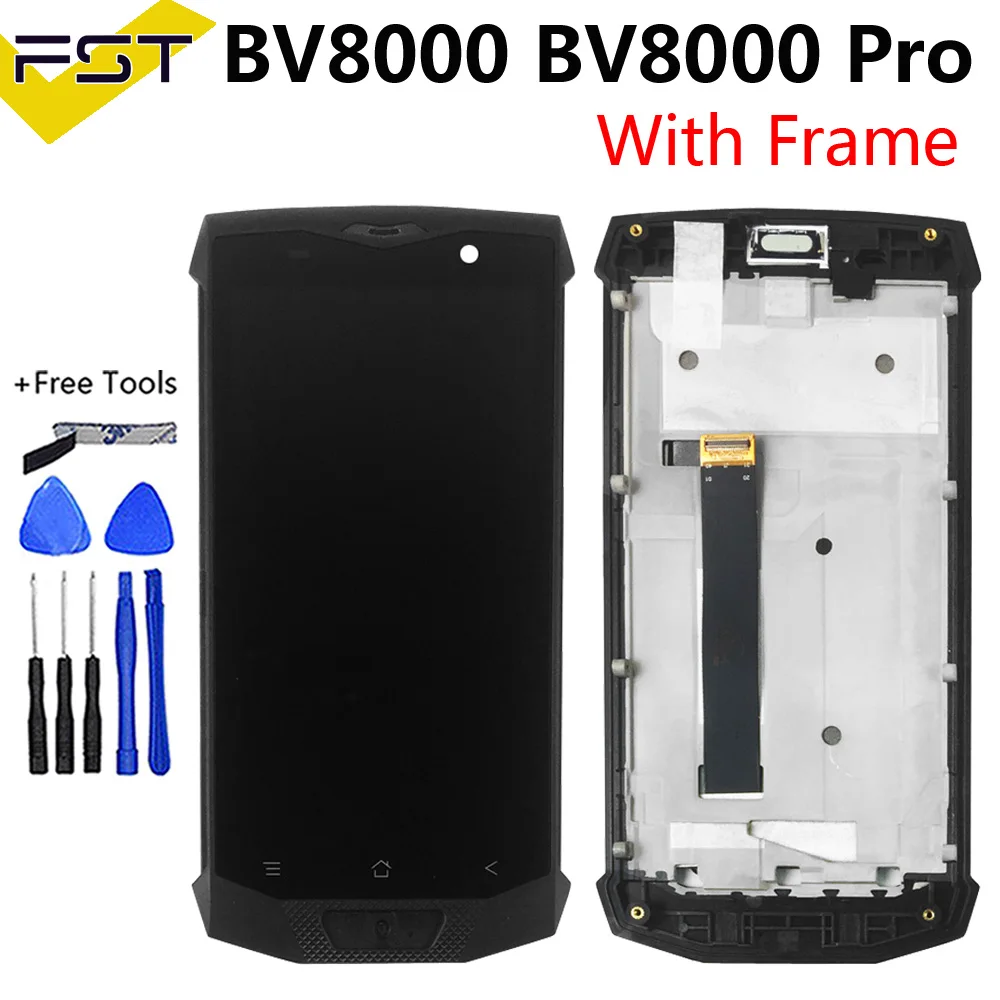 Tanie Wysokiej jakości ekran Lcd do Blackview BV8000 BV8000 Pro Lcd z ekranem dotykowym digitizer z montażem ramy części zamienne