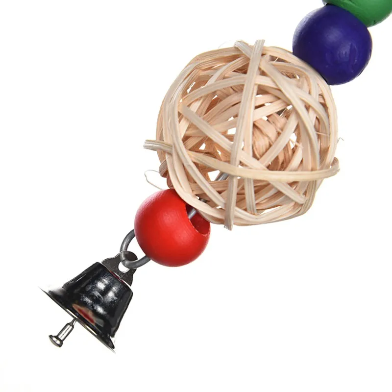Parrot Pet Bird Bites Chew Toy Hanging Cockatiel Parakeet Climb Chewing Cage With Bell Bird Toys 1