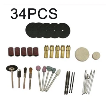 

34 Pcs Electric Grinder Accessories Wheel Chuck Shaft Kit Polishing Cutting Set