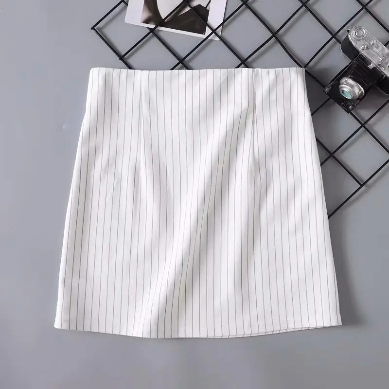 mini skirts for women Casual Striped Slim High Waist Zipper Straight Short Skirts Women Summer Party Beach Skirt brown skirt