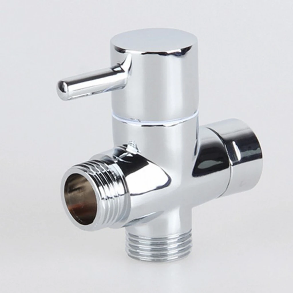 Silver 3 ways T-adapter Valve Diverter for handheld Shower Head Bidet Faucet Tap G3/4inch G1/2inch