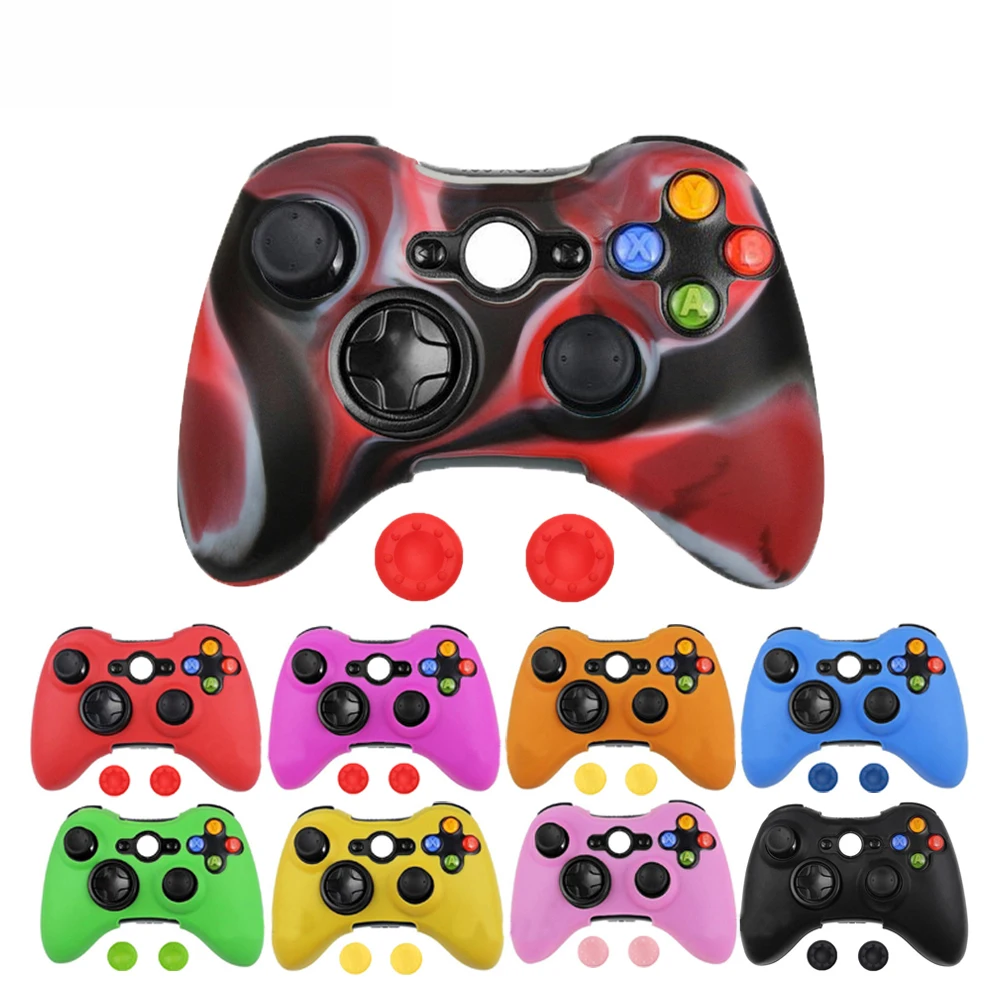 ZOMTOP силиконовый защитный чехол для кожи для Microsoft Xbox 360 беспроводной/проводной контроллер + ручки для большого пальца