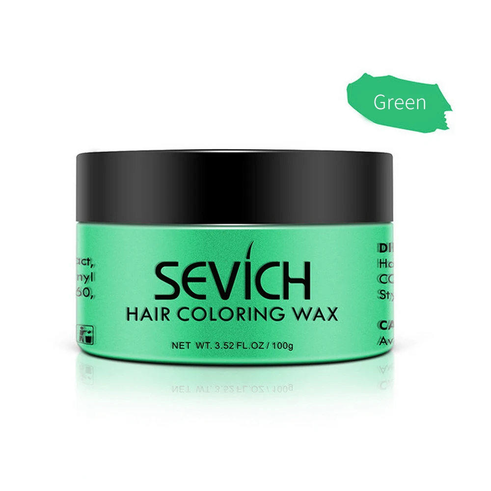 One-time Molding Paste Dye Cream Hair Cream 100g Temporary Hair Color Wax Hair Coloring Styling Silver Grey Men Women Diy Mud - Color: green