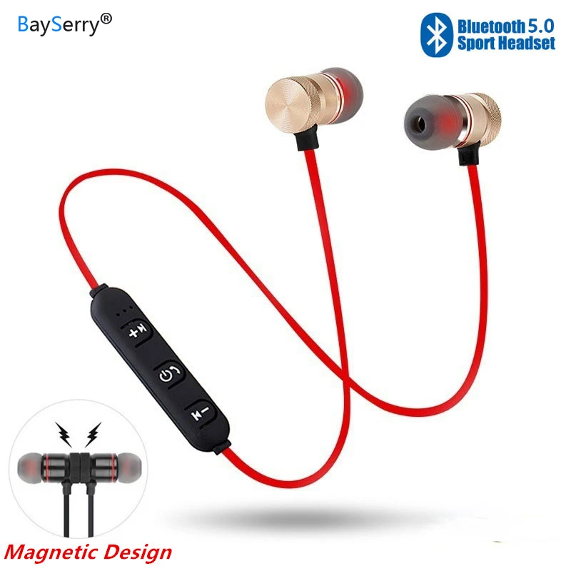 

BaySerry XT6 Bluetooth Earphone Sport Magnetic Wireless Headset for iPhone 11 Pro X XS 7 Stereo Earbuds Music Headphone With Mic