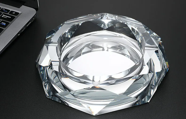 4 Cigar Round Crystal Ashtray