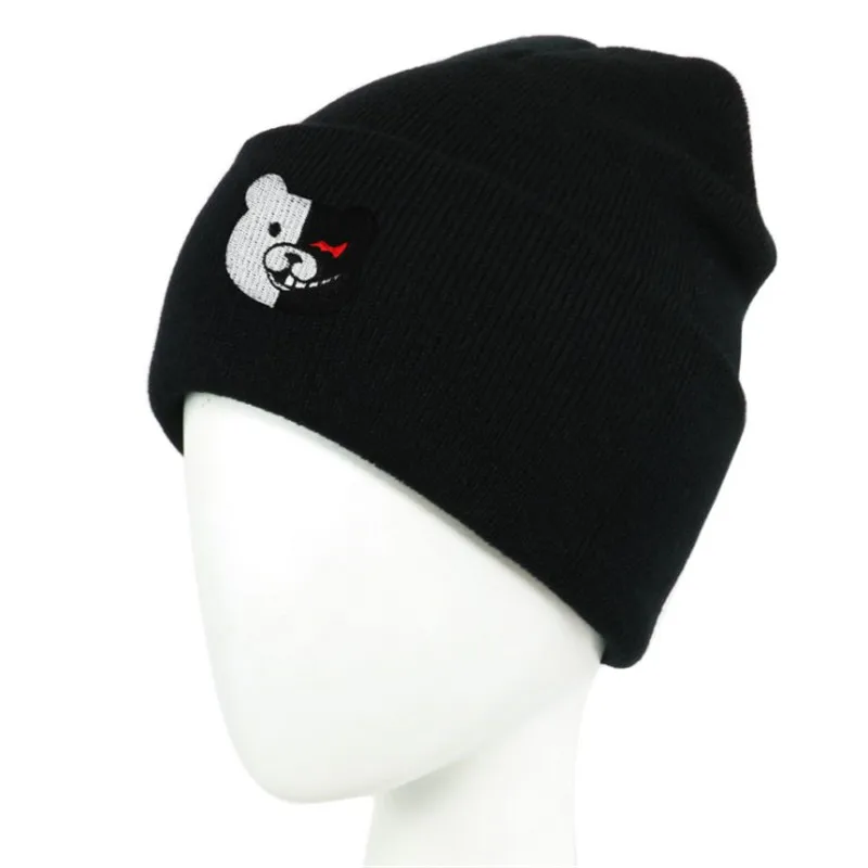 

Anime Danganronpa Monokuma Bear Hats Fashion Women Men Knitted Beanies Skullies Hat Fall Casual Bonnet Beanies Gorro