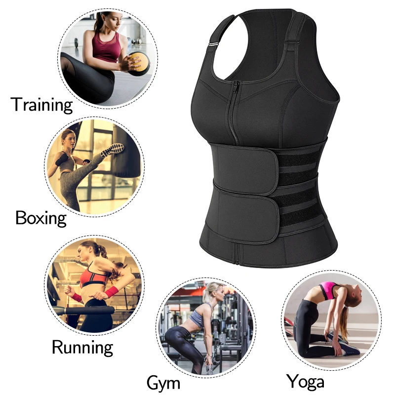 Waist Trainer Vest Overbust Corsets for Women Weight Loss Body Shaper Workout Tank Tops Shapeawear Sauna Sweat Shirt Fat Burner