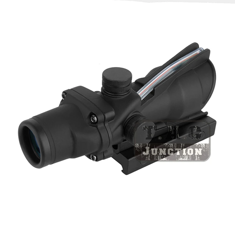 Emerson ACOG 4x32 реальный оптоволоконный прицел страйкбол тактический увеличение с подсветкой красный волоконно-оптический прицел w/20 мм Пикатинни Крепление