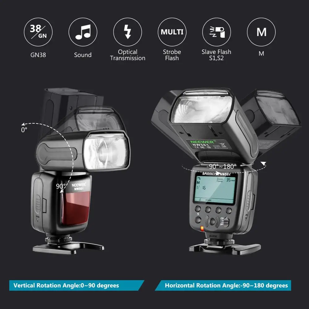 Neewer NW561 ЖК дисплей Вспышка Speedlite для Canon Nikon Panasonic Olympus Pentax Fijifilm и Sony с Mi горячий