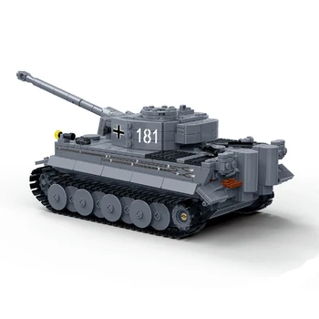

1010Pcs 1:28 Tiger Tank DIY Small Particle Building Block Model Military Vehicle Construction Kit for 100% Building Block Brands