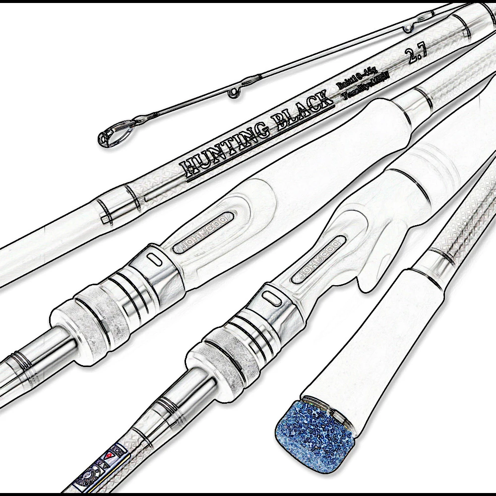 JOHNCOO 2,7 m 3,0 m 3-teilige Carbon-Angelrute H/MH Power 2 Spitzen Spinning Casting Rod Travel Ultra Rod 10–45 g Köderrute – Detail 2