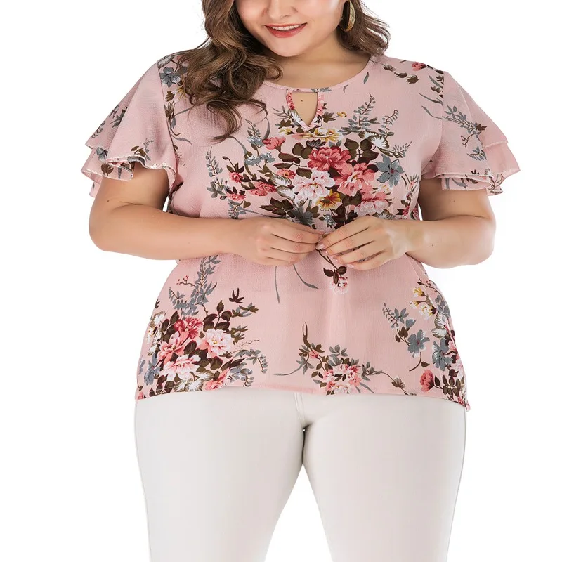 Летние Новые Большие размеры 5XL 6XL 7XL 8XL 9XL Топ Бюст 142 см рукав с принтом круглый вырез прямая модная женская футболка