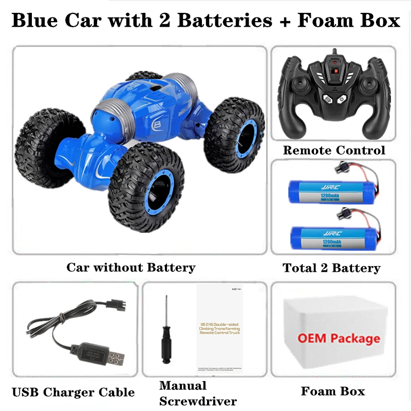 Радиоуправляемая машина JJRC Q70 с радиоуправлением 2,4 ГГц 4WD Twist-deserte автомобили Внедорожные багги деформированные высокая скорость скалолазание RC автомобиль дети детские игрушки - Цвет: Blue-Foam Box-2